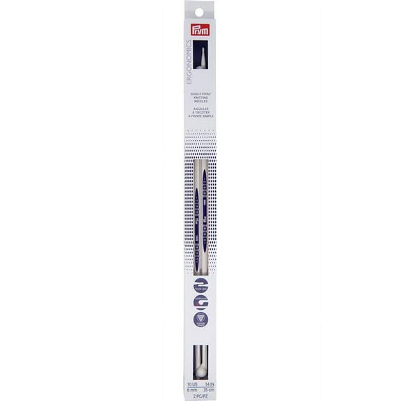 Prym Ergonomics Single Point Knitting Needles - Size 10, 14"