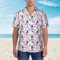thumbnail image 2 of Honeii American Gnomes Print Men’s Hawaiian Shirt,Classic Button-Down Short Sleeve Shirt, for Beach, Vacation, and Outdoor Activities,X-Large, 2 of 7