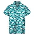 thumbnail image 3 of Camisa hawaiana con estampado 3D de delfines y dibujos animados para hombre, camisetas de manga corta a la moda Harajuku, blusa con botones, 3 of 4