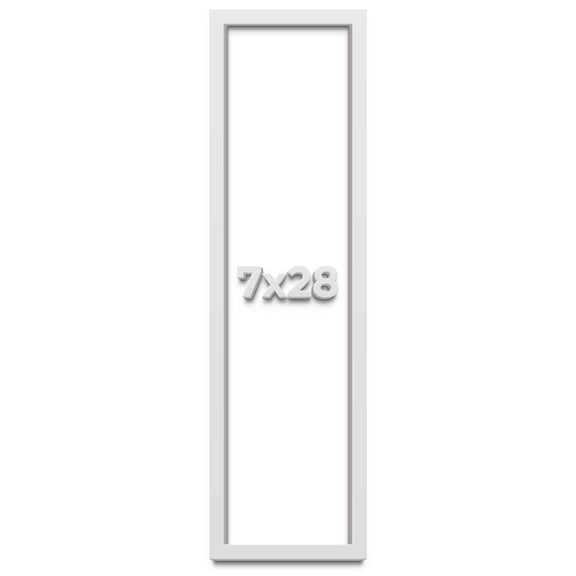 7x28 Shadow Box Frame White | 2 Inches Deep Real Wood Contemporary Shadowbox Display Frame | UV