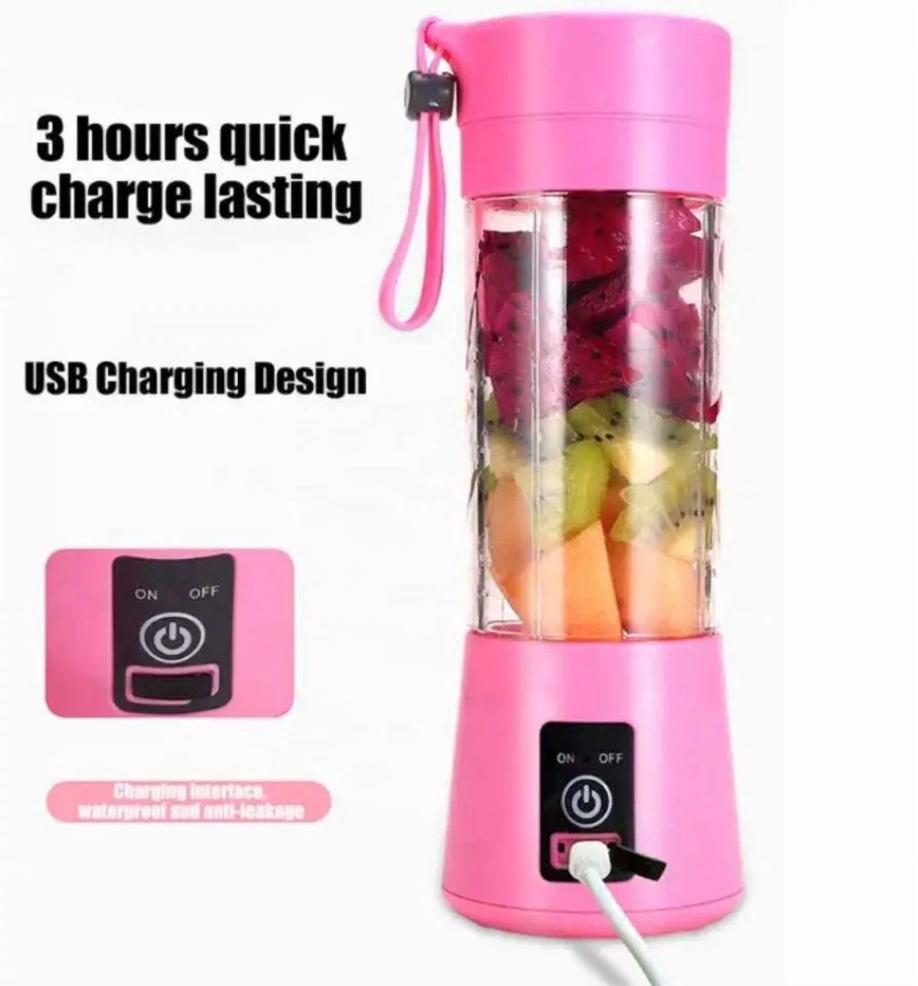 Black Portable Blender Juicer Cup Usb Rechargeable Smoothies Mixer Fruit Machine