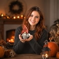 thumbnail image 5 of Halloween Decorations, Halloween Home Decor, Garden Decor, Mantel Decorations, 8X8X4 Inch Resin Spooky Statue with Orange Hat, Skull and Crow, Art Micro Landscape Sculpture, 5 of 6
