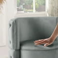 thumbnail image 5 of 360° Swivel Accent Chair Storage Ottoman Linen Fabric Armchair Bedroom Stool Club Chair Gray, 5 of 9