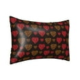 thumbnail image 2 of KLL Gold Glitter Heart Pattern Silk Pillowcase for Hair and Skin Standard Size 20"X 30" Soft Breathable Pillow Covers for Sleeping, 2 of 8