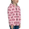 thumbnail image 5 of Naloa Pig Nose Teenage Zipper Hoodie, Long Sleeve Zip Up Hoodies Casual Jackets Tops for 7-12 Years-Small, 5 of 6
