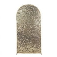 thumbnail image 2 of BalsaCircle 7 ft Champagne Fitted Sparkly Big Payette Sequin Round Top Wedding Arch Backdrop Stand Cover Party Events Decorations, 2 of 8