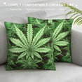 thumbnail image 3 of Autua Marijuana Leaf Graphic Decorative Cushion Throw Pillow Cover for Home Couch Living Room Bed Sofa - Durable Material, Multipurpose Use, Exquisite Craft - 1PC 20x20in, 3 of 5