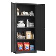 thumbnail image 5 of 71"H Metal Garage Storage Cabinet, Black Tool Steel Locking Cabinet with Doors and 3 Shelves, Tall Cabinets for Garage Storage Systems Lockable File Cabinet for Home Office, Classroom/Pantry, 5 of 12