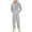 Gray, variant on Augper Men's Warm Fleece One Piece Hooded Footed Zipper Pajamas Set, Soft Adult Onesie Footie Hood Winter
