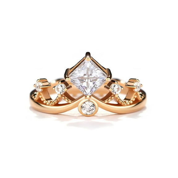 Exquisite 0.8 Carat Moissanite Ring for Women S925 Sterling Silver Princess Cut Diamond Ring Promise Fashion Luxury Suitable for Daily Wear Engagement Wedding Birthday Anniversar