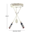 thumbnail image 4 of DecMode 16" x 28" White Metal Distressed Striped Paddle Accent Table with Navy and Red Striped Oar Legs, 1-Piece, 4 of 11