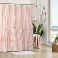 thumbnail image 6 of Farmhouse Ruffle Shower Curtain with Handmade 3D Flowers, Vintage Ruched Fabric Shower Curtains for Bathroom, Decorative Luxury Bathroom Curtain with 12 Holes, White, 72" x 72", 6 of 25