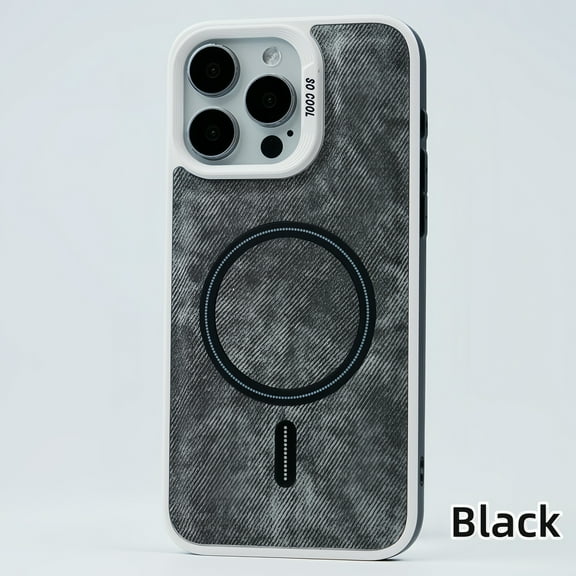Allytech Fashion Denim Case for iPhone 14 Plus, Compatible with MagSafe, [Thin & Light] Lens Protection Soft Shockproof Case for iPhone 14 Plus Support Wireless Charging - Black