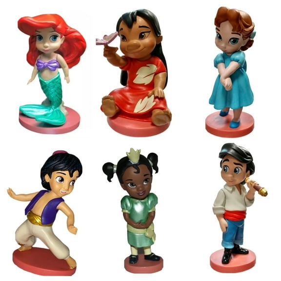 Toddler Baby Princess Lilo Eric Wendy Mulan Ariel Aladdin Tiana Cake Topper 3” New