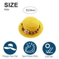 thumbnail image 2 of 52-54cm hat circumference children's summer sun hat garland beach outdoor flat top hat sunscreen foldable straw hatyellow, 2 of 5