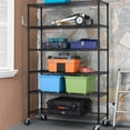thumbnail image 3 of BestOffice 18x48x78 Wire Shelving with Wheels 6-Shelf Adjustable Heavy Duty Storage Shelves Metal Shelves Storage Unit Shelf,6000 LBS (Black), 3 of 7