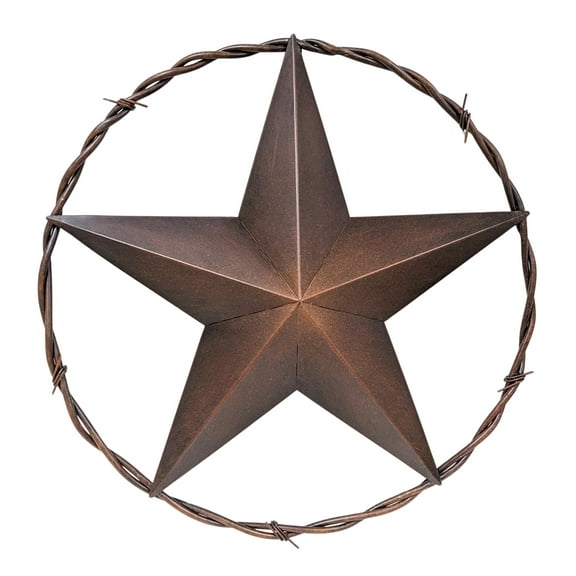 Rustic Metal Circle Lone Star 24" – Large Vintage Metal Wall Decor for Home – Decorative Round Iron Art Sculpture – Vintage and Rustic Home Decor Wall Hanging Art
