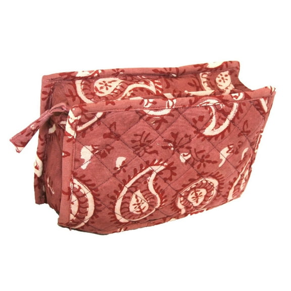 Block Printed Cotton Quilted Dabu Clutch Bag 9 x 7