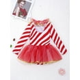 thumbnail image 4 of inhzoy Kids Girls Candy Cane Figure Skating Dress Christmas Dance Costume Tutu Dress Leotard Red 6, 4 of 8
