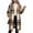 Khaki, variant on Sorvello Long Flannel Jacket Women Hooded Plaid Coat Oversized Button Down Shacket 2026 Fall Winter Casual Warm Trench Coats Cow Pattern L