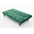 thumbnail image 6 of Futon Sofa Bed,Convertible Sleeper Couch with Sturdy Wood Frame,Multifunctional Folding Sofa with Fabric Upholstered Seat,Convertible Sofa Bed Sofa Convert into Sofa Bed for Living Room Bedroom,Green, 6 of 7