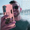 thumbnail image 6 of CoverON For Samsung Galaxy S21 FE Case, KickStand Ring Loop Holder Rugged Phone Cover Magnetic Slide Stand, Rose Gold Pink, 6 of 9