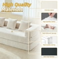 thumbnail image 5 of MOONMISS Chenille Upholstered Convertible Foldable Memory Foam Sleeper Sofa with Pillows for Living Room-Beige, 5 of 6