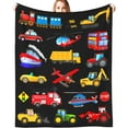 thumbnail image 2 of Cute Construction Truck Blanket Throw Excavator Car Blankets for Kids Toddler Boys Adults Gifts Bedding Decor Bed Bedroom 50"X40", 2 of 6