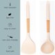 thumbnail image 3 of Juego de Herramientas de Cocina Ergonómicas Antiarañazos con Mango de Madera Natural de 2 Piezas para Utensilios de Cocina Antiadherentes Crema, 3 of 5