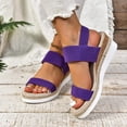 thumbnail image 3 of Summer Espadrilles for Women Slip on Strappy Wedge Sandals Casual Open Toe Beach Shoes Lightweight Wedges Heels Purple Size 6, 3 of 8