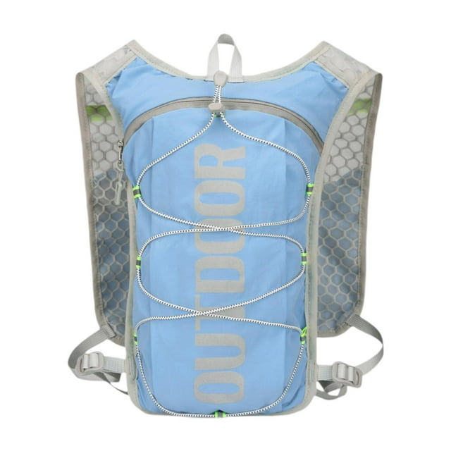 Chaleco de hidratación, mochila de hidratación, mochila de agua, bolsa de agua para hombres y mujeres, ideal para senderismo, jogging, camping y azul claro