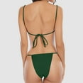 thumbnail image 5 of WREESH Womens Two Piece Swimsuit String Bikini Sets Solid Color Fashion Casual Broadband Sling Binding Bikinis Sets Beach Bathing Suit Green, 5 of 6