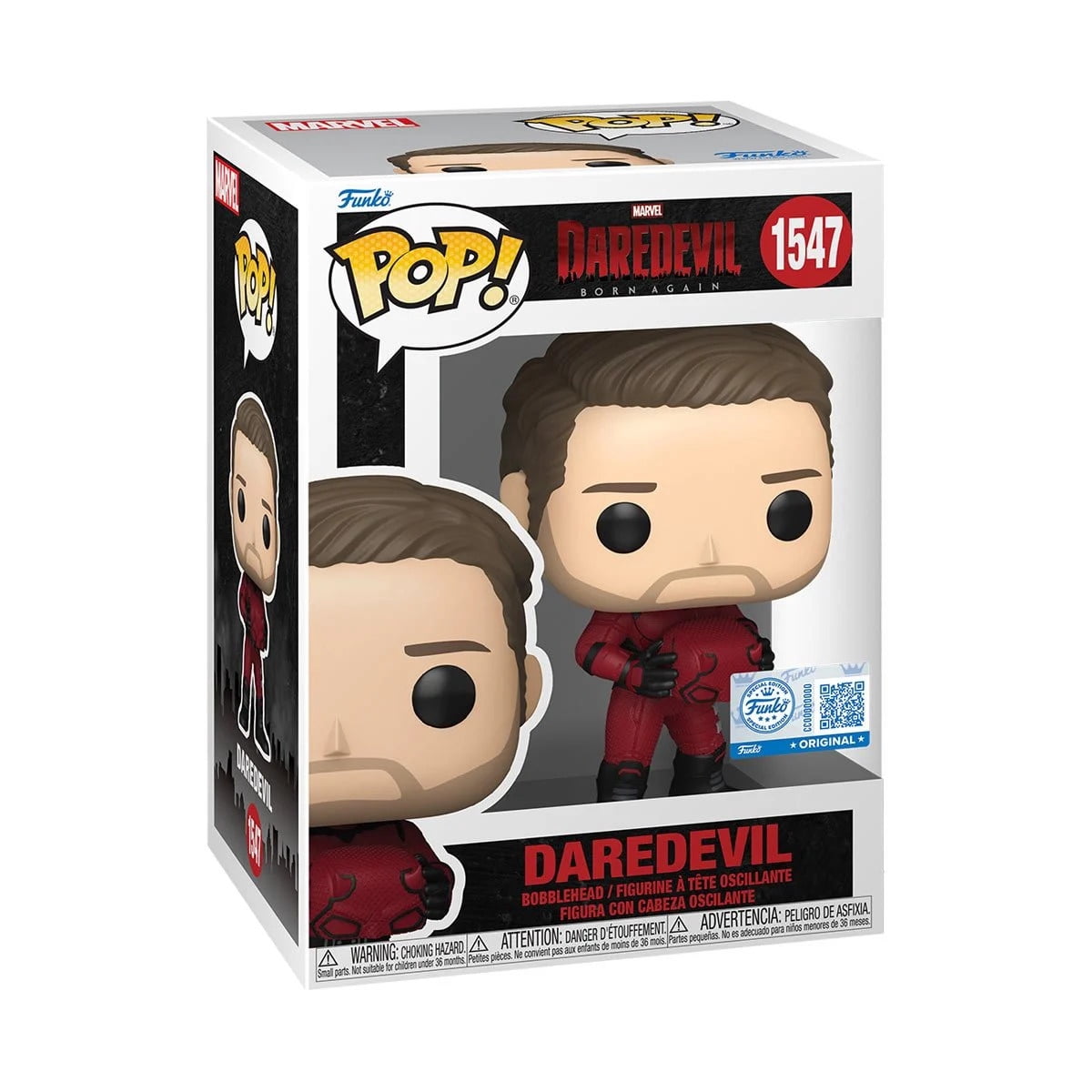 Funko, Daredevil Unmasked Vinyl Figure #1547, Pop Marvel Daredevil