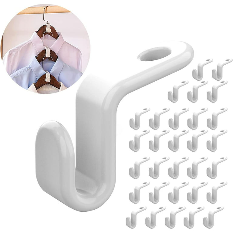 30 Pack Hanger Connector Hooks, Space Saving White Hanger Hooks, Mini Clothes  Connector, Multi-layer Stackable Hanger Extender For Wardrobe, Closet, W