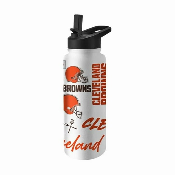 Logo Brands 608-S34QB-63 Cleveland Browns 34 oz Native Quencher Bottle