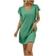 thumbnail image 1 of Vestido de Malla para las Mujeres Sexy, Cuello Redondo de Color Sólido, Vestido de Bolsillo sin Mangas, 1 of 6