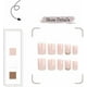 thumbnail image 5 of Rosarden 24Pcs White French Tip Press on Nails - Short French False Square Fake with Nail Glue Nude Pink Stick Gold Glitter Fashion for Women Girls Ar, 5 of 5