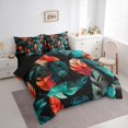 thumbnail image 3 of Homewish Red Green Leaves 7-Piece Twin Bedding Sets,Natural Plant Bedding Comforter Set,Tropical Monstera Leaf Sheet Sets For Men Women,Ultra Soft Home Decor Reversible, 3 of 8