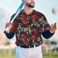 thumbnail image 6 of Daiia Vintage Gaming Mens Baseball Jersey Button Down Shirts Short Sleeve Sports Uniforms-X-Large, 6 of 9
