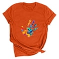 thumbnail image 4 of T-Shirt Décontracté pour Femmes, Été Col Rond Imprimé Palmier Manches Courtes Blouse Tee Tops, 4 of 4