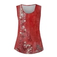 thumbnail image 3 of ZHENHONG Workout Tank Tops Woman Women'S 2025 Popular Round Neck Short Sleeved 2D Printed Casual Loose And Versatile Vest Suspender,Red Women Blending Shirts M, 3 of 7