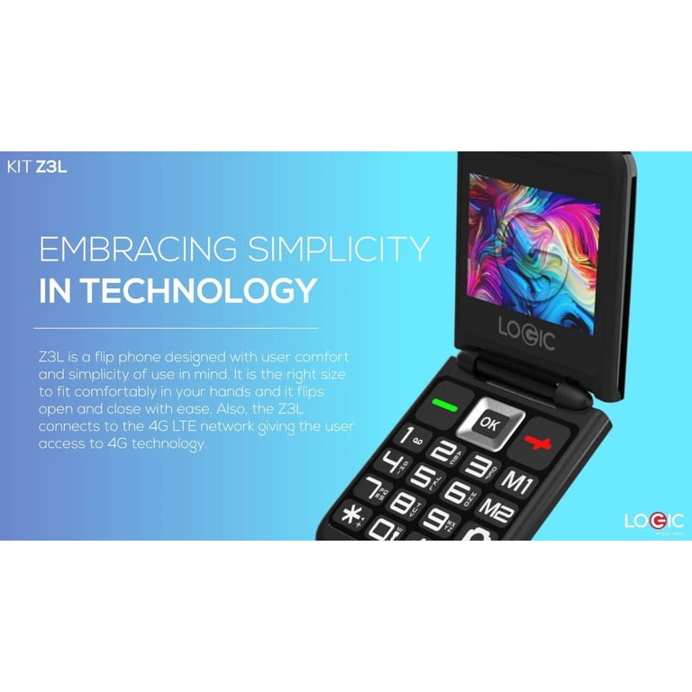 4G Unlocked Flip Phone Logic Z3L with Free Bluetooth - Walmart.com