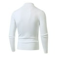 thumbnail image 3 of UVEASISHA Mens Quarter Zip Sweater Slim Fit Long Sleeve Ribbed Knit Pullover Sweaters Dressy Casual Polos Sweater Stand Collar Jumper Tops Limited Time Sales White XL, 3 of 7