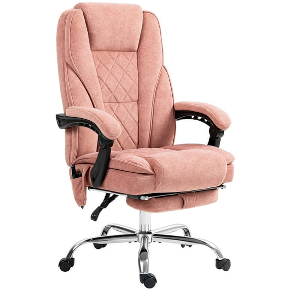 Vinsetto Massage Office Chair with Foot Rest, Executive Office Chair with 6 Vibration Point and Heat