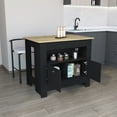 thumbnail image 3 of 35.3" Tall Kitchen Island with 2 Doors 3 Shelves | Organize Kitchen Items Well, 3 of 4