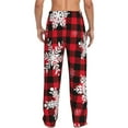 thumbnail image 3 of Disketp Snowflakes On A Buffalo Plaid Men'S Pajama Pants - Ultra Soft Fleece Sleep And Lounge Pants (Size: S-Xxl), 3 of 9