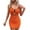 Orange, variant on Bodycon Dress, Women's Stretchy Knit Bandage Dress with Short Sleeve, Casual Fit and Comfortable Round Neck for Party, Dating, and Daily Wear