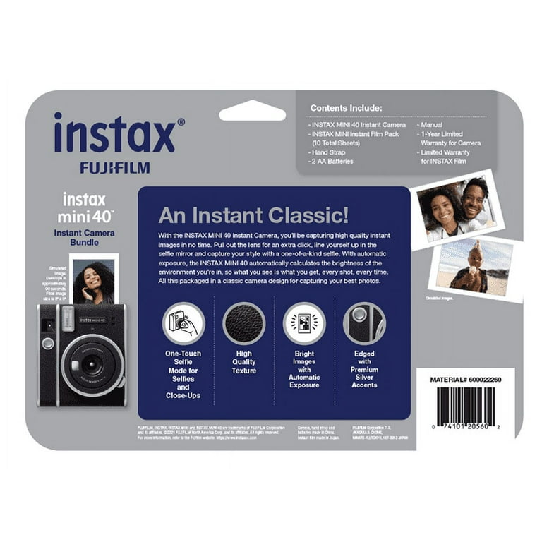 Fujifilm Instax Mini 40 Instant Camera Bundle with Bonus 10 Fujifilm Instax Mini 40 Instant Camera Bundle with Bonus 10