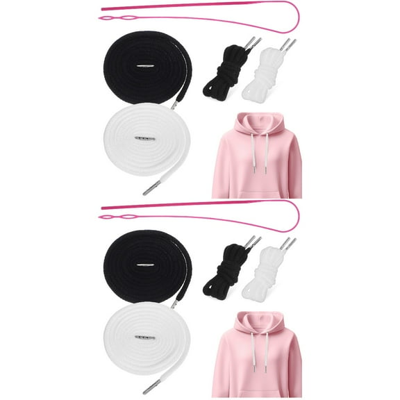 WORGEOUS 8 Pcs  Hoodie Strings Drawstring Cord Hoodie Drawstring Replacement For Sweatpants With Drawstring Threader
