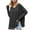 Black, variant on Kaemgyyd Women's Sweater Soft Loose Oversized Side Slit Pullover Casual Lightweight V Neck Long Sleeve Knit Top